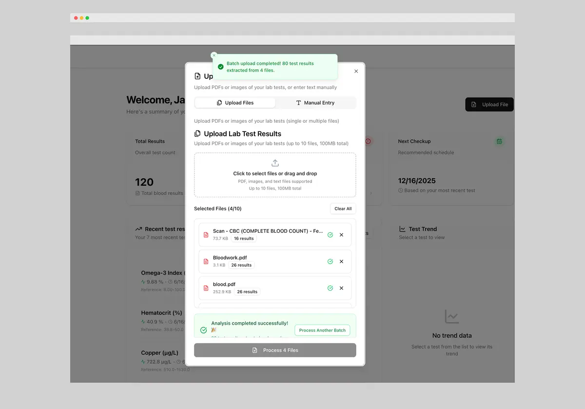 Upload Interface - Drag & drop upload with format support