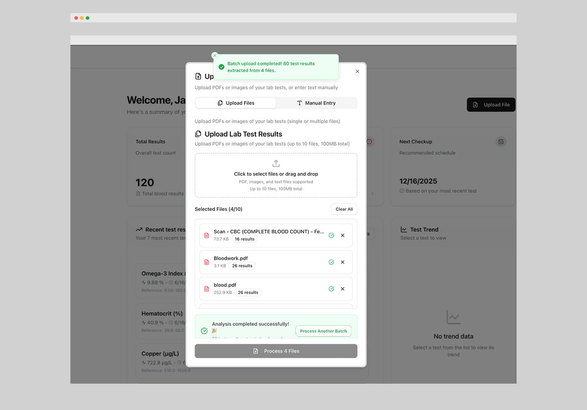 Upload Interface - Drag & drop upload with format support